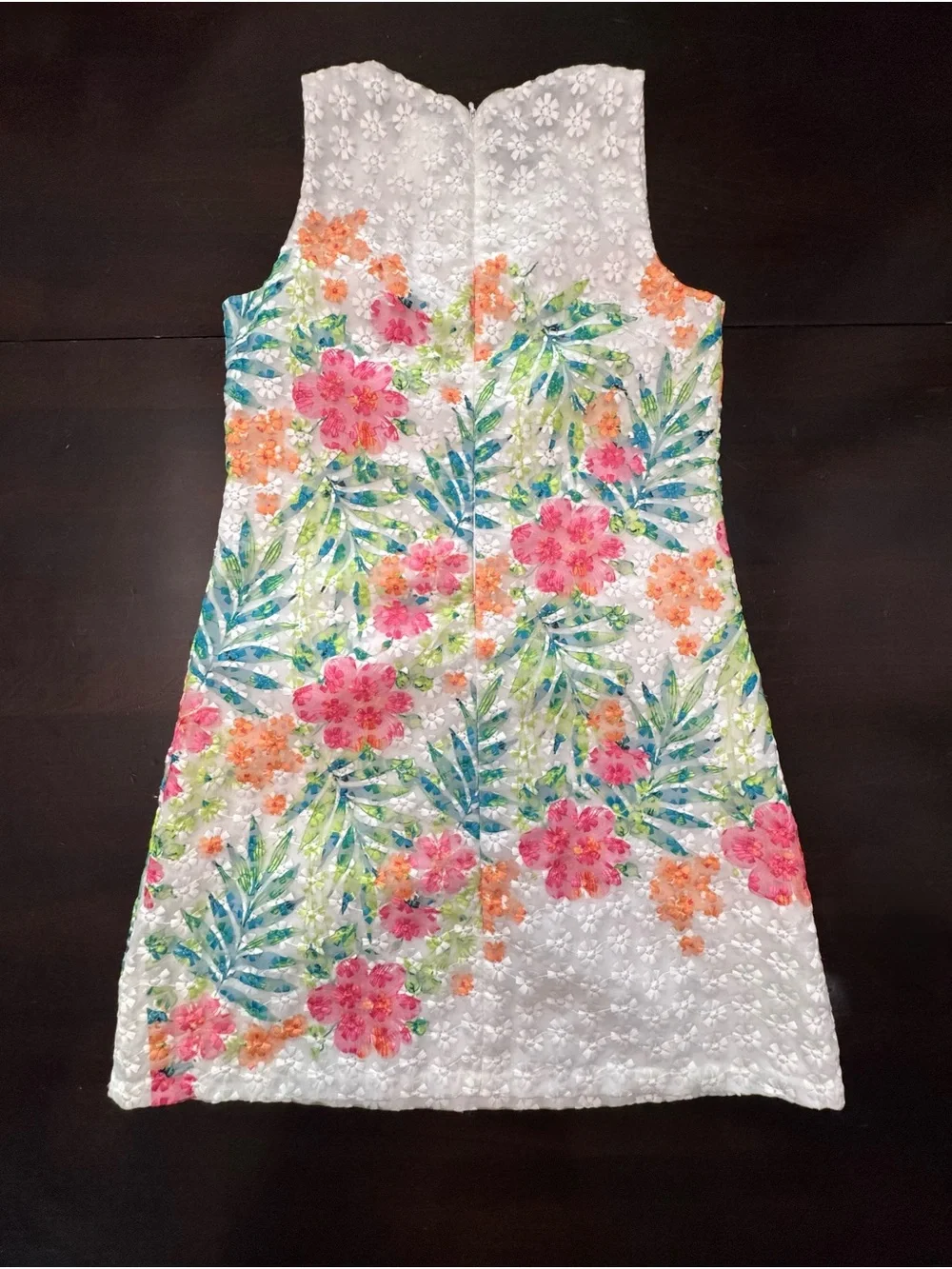 Rare Editions White Floral Sleeveless A-Line Dress
